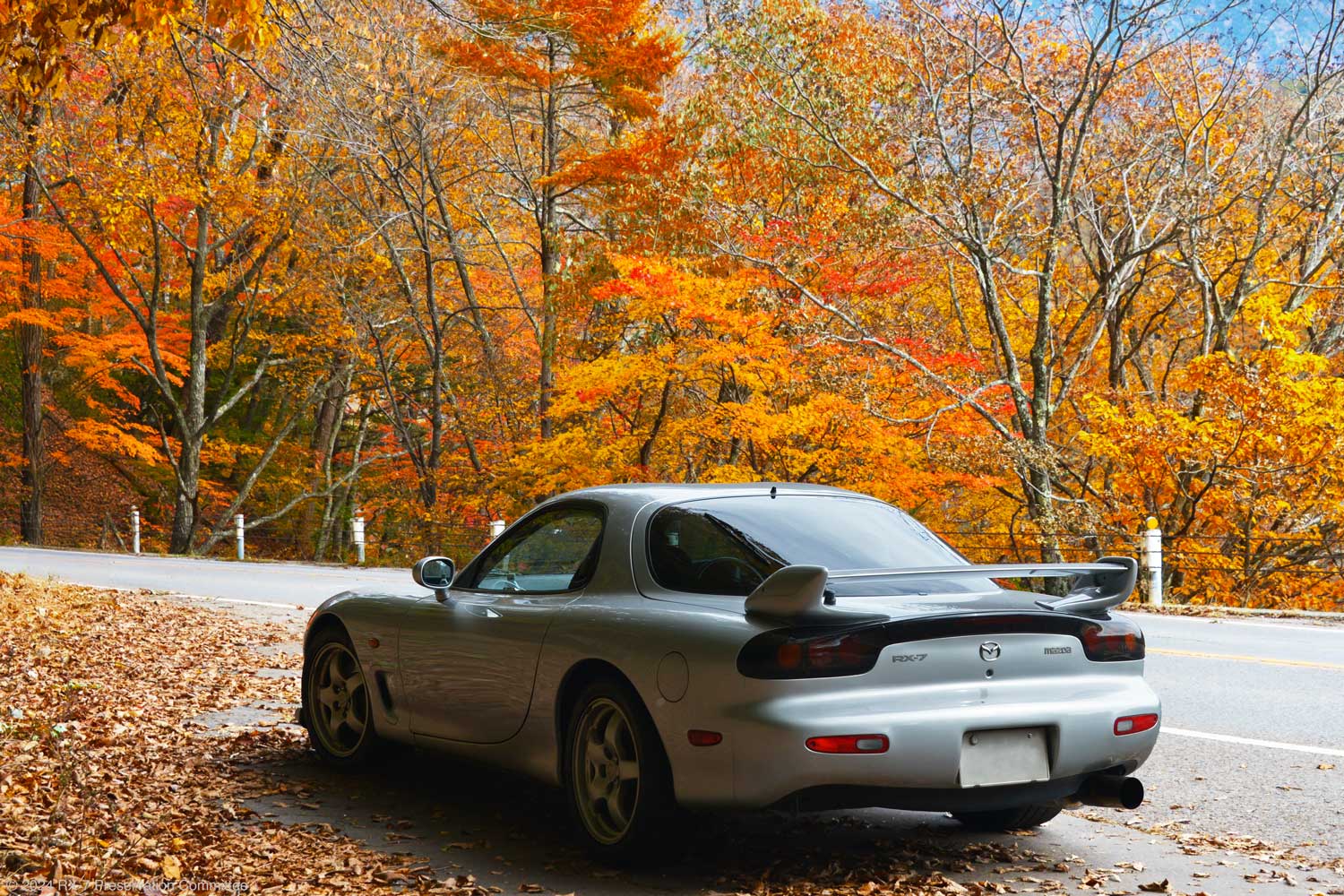 紅葉とRX-7(FD3S)の写真